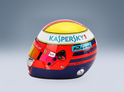 Bell Helmet Charles Leclerc Scuderia Ferrari Mission Winnow No. 16 Monaco GP 2019 Tribute Hervé Leclerc and Jules Bianchi Mini Helmet 1:2 scale helmet - side view