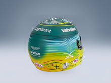 Bell Helmet Fernando Alonso Aston Martin Aramco Cognizant No. 14 Saudi Arabian GP 2025 Mini Helmet 1:18 scale helmet - rear three-quarter view