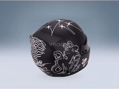 Bell Helmet Mick Schumacher 24h Le Mans WEC Team Alpine Endurance 2025 Mini Helmet 1:2 scale helmet - rear three-quarter view