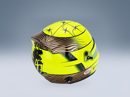 Bell Helmet Mick Schumacher Alpine Endurance Team WEC Season 2025 Mini Helmet 1:2 scale helmet - rear three-quarter view