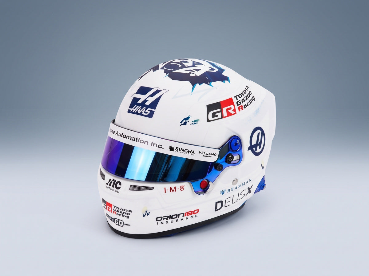 Bell Helmet Oliver Bearman TGR Haas F1 Team No. 87 Canadian GP 2026 Mini Helmet 1:2 scale helmet - front three-quarter view
