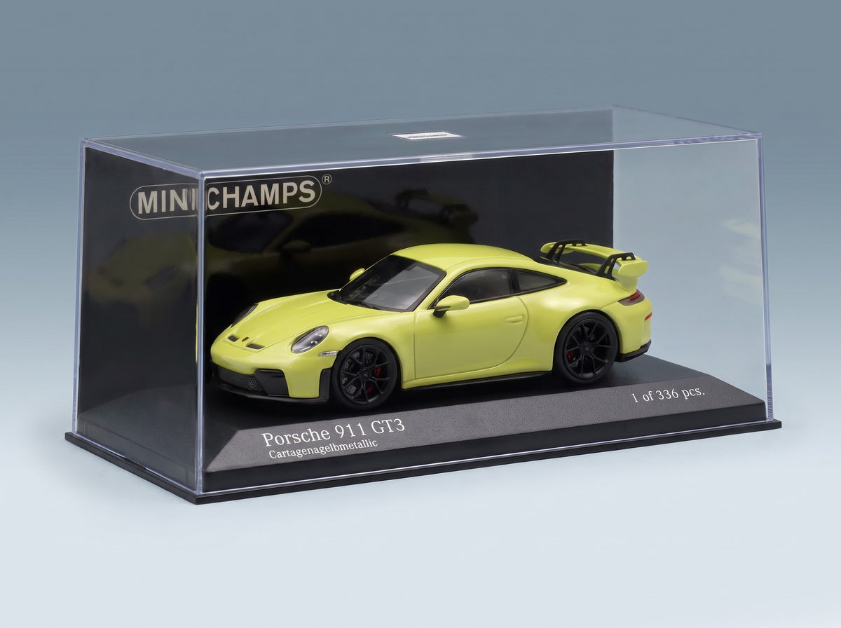 Porsche 911 992-2 GT3 Coupé 2025 Yellow Metallic Minichamps 1:43 scale model - original packaging