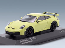 Porsche 911 992-2 GT3 Coupé 2025 Yellow Metallic Minichamps 1:43 scale model - front three-quarter view