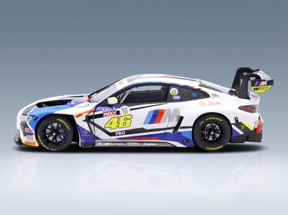 BMW M4 GT3 Team WRT No. 46 6th 12h Bathurst Valentino Rossi Augusto Farfus Maxime Martin 2023 Minichamps 1:43 scale model - side view
