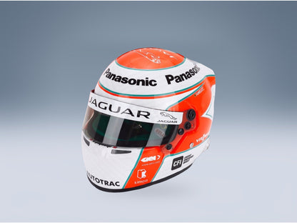 Bell Helmet Nelson Piquet Jr. Formula E Jaguar Racing No. 3 2019 Mini Helmet 1:2 scale helmet - front three-quarter view
