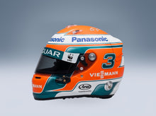 Bell Helmet Nelson Piquet Jr. Formula E Jaguar Racing No. 3 2019 Mini Helmet 1:2 scale helmet - rear three-quarter view