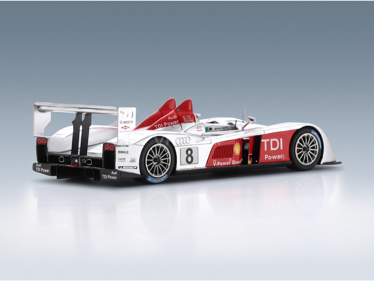 Audi R10 TDI Team Audi Sport Joest No. 8 Biela Werner Pirro Winner 24h Le Mans 2006 Spark Model 1:43 scale model - rear three-quarter view