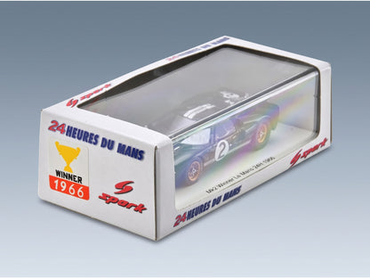 Ford GT40 MkII 7.0L V8 Shelby American No. 2 Bruce McLaren Chris Amon Winner 24h Le Mans 1966 Spark Model 1:43 scale model - original packaging
