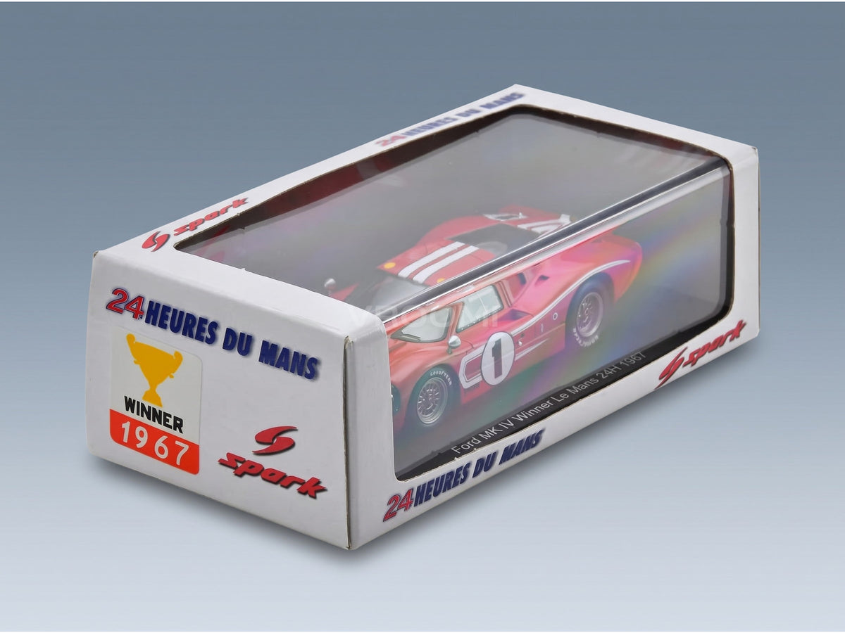 Ford GT40 MKIV Team Shelby American Inc. No. 1 Anthony Joseph Foyt Dan Gurney Winner 24h Le Mans 1967 Spark Model 1:43 scale model - original packaging