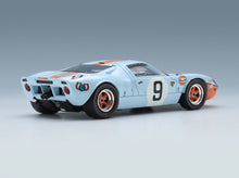 FORD USA - GT40 4.9L V8 TEAM JW AUTOMOTIVE ENGINEERING GULF N 9 WINNER 24h LE MANS 1968 LUCIEN BIANCHI - P.RODRIGUEZ - LIGHT BLUE ORANGE - rear three-quarter view