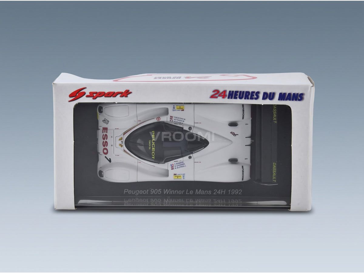 Peugeot 905 Evo1bis SA35 3.5L V10 Peugeot Talbot Sport No. 1 Derek Warwick Yannick Dalmas Mark Blundell Winner 24h Le Mans 1992 Spark Model 1:43 scale model - original packaging