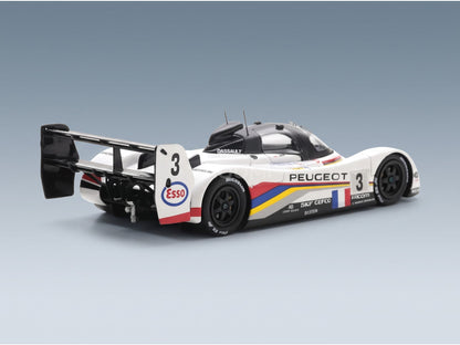 Peugeot 905 EVO1B 3.5L V10 Peugeot Talbot Sport No. 3 Geoff Brabham Christophe Bouchut Eric Helary Winner 24h Le Mans 1993 Spark Model 1:43 scale model - rear three-quarter view