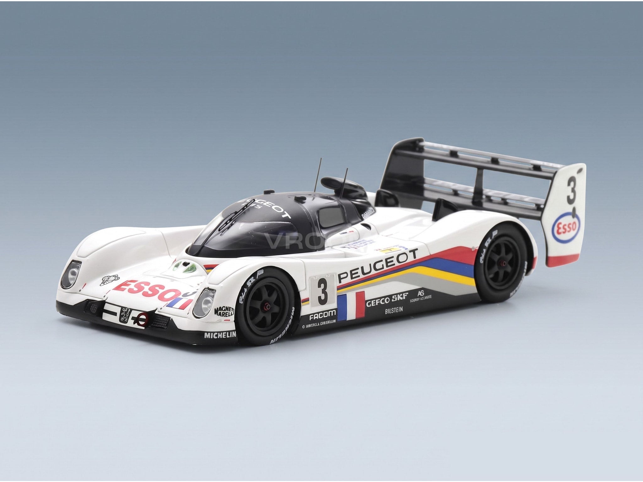 Peugeot 905 EVO1B 3.5L V10 Peugeot Talbot Sport No. 3 Geoff Brabham Christophe Bouchut Eric Helary Winner 24h Le Mans 1993 Spark Model 1:43 scale model - side view