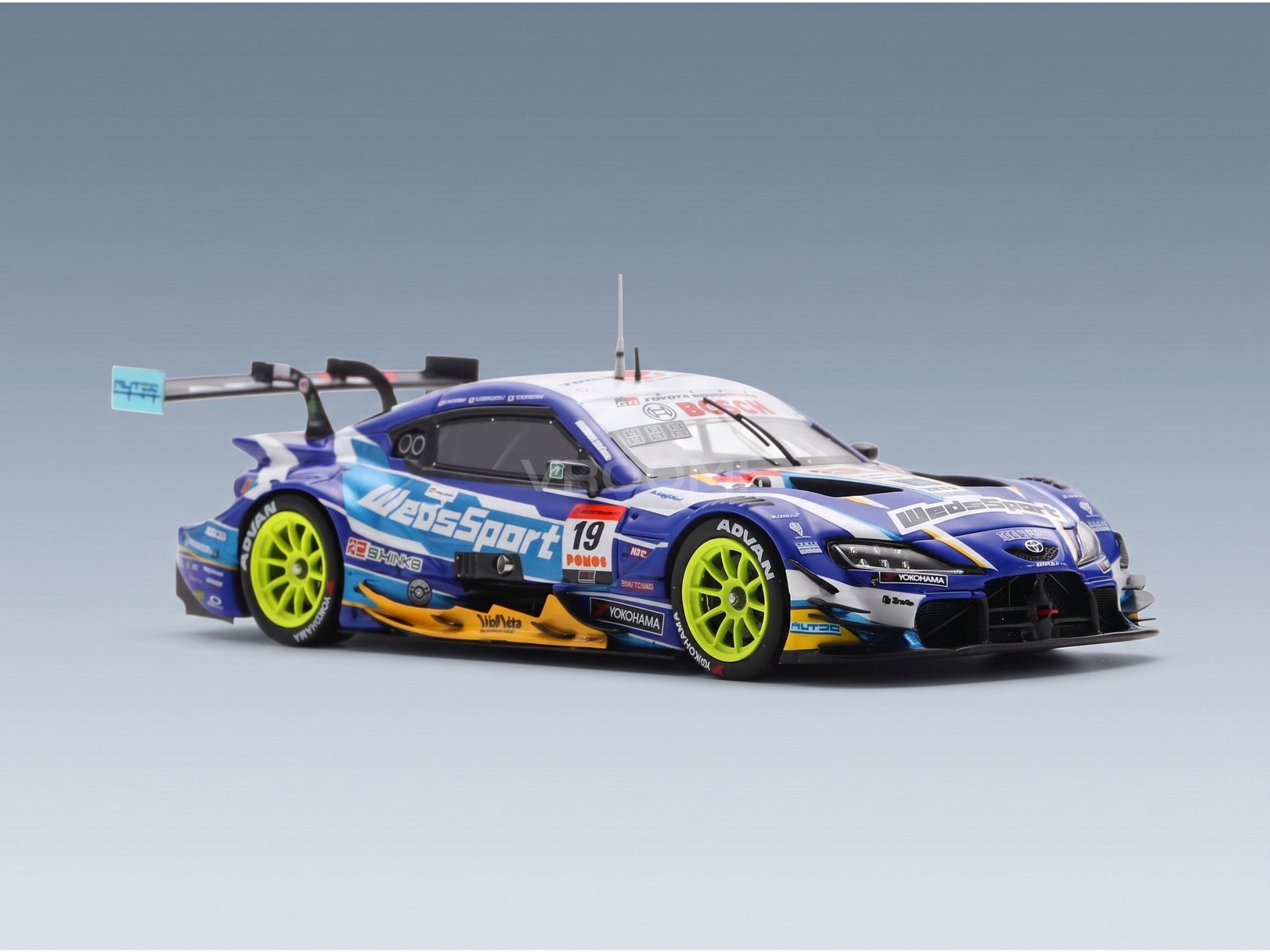 Toyota Supra GR WedsSport Bandoh No. 19 Yuji Kunimoto Sena Sakaguchi GT500 Super GT 2025 Spark Model 1:43 scale model - front detail