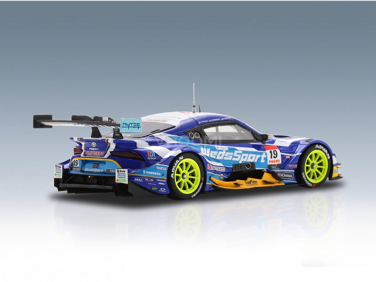 Toyota Supra GR WedsSport Bandoh No. 19 Yuji Kunimoto Sena Sakaguchi GT500 Super GT 2025 Spark Model 1:43 scale model - rear three-quarter view