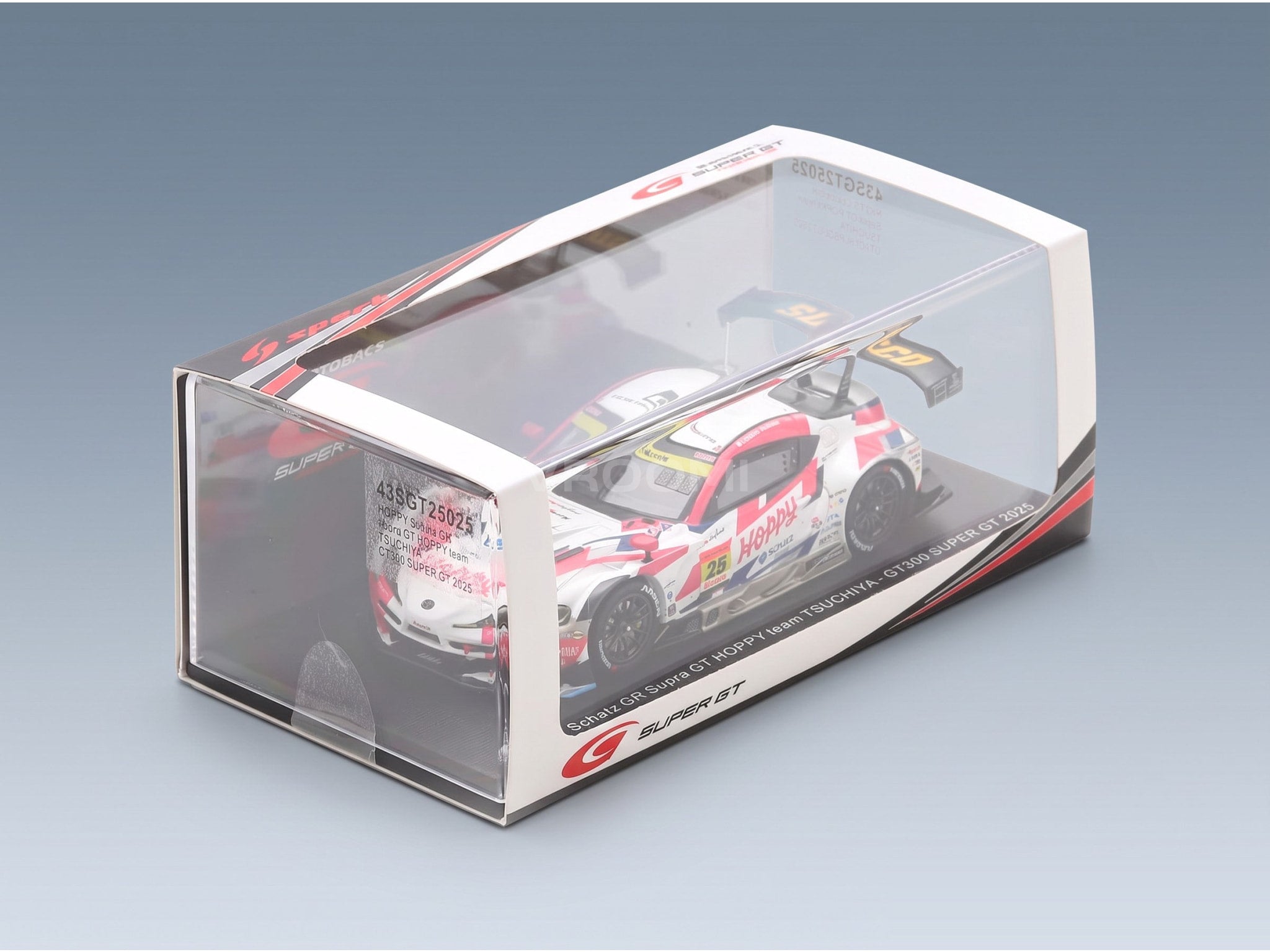 Toyota Supra GR Team Hoppy No. 25 Kimiya Sato Ryota Horachi GT300 Class Super GT 2025 Spark Model 1:43 scale model - original packaging