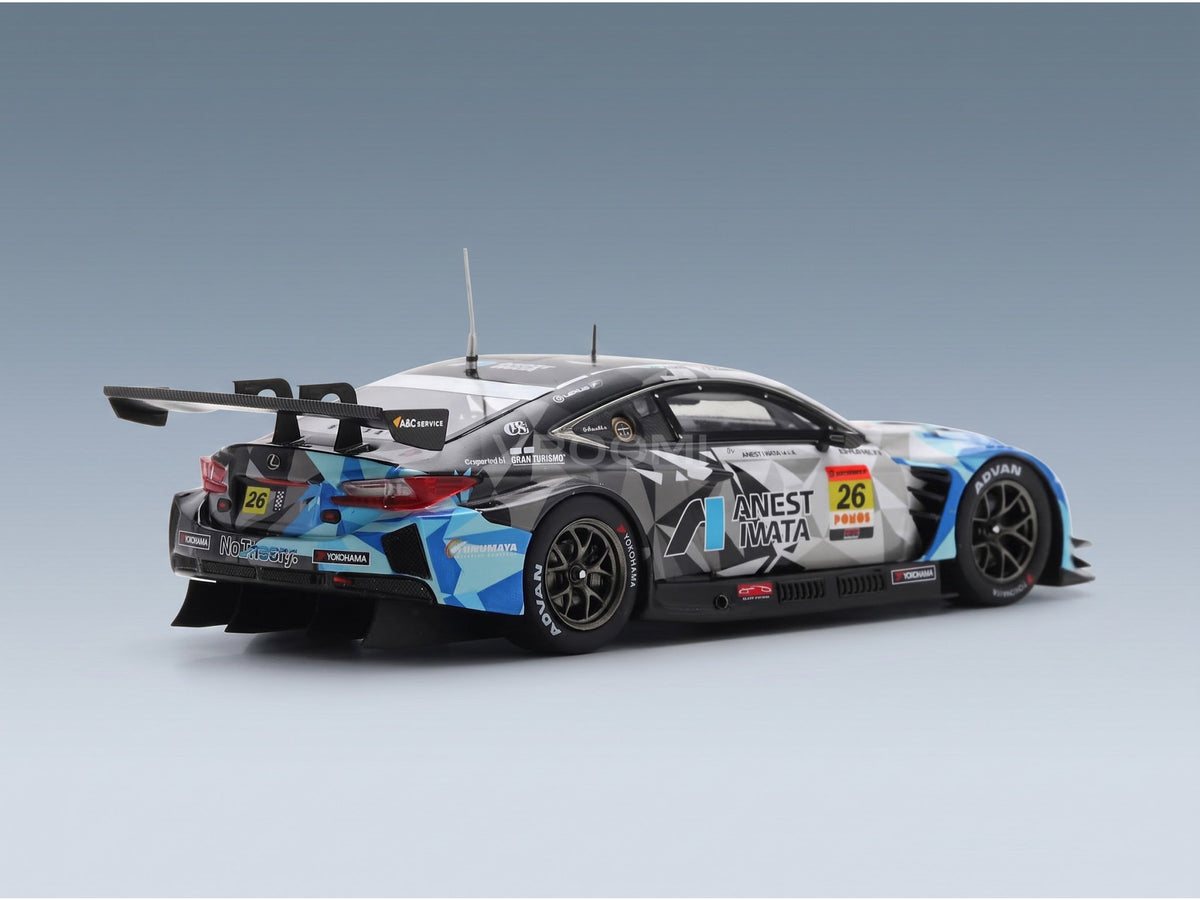 Lexus RC F GT3 Team Anest Iwata Racing No. 26 Igor Fraga Hironobu Yasuda GT300 Class Super GT 2025 Spark Model 1:43 scale model - rear three-quarter view