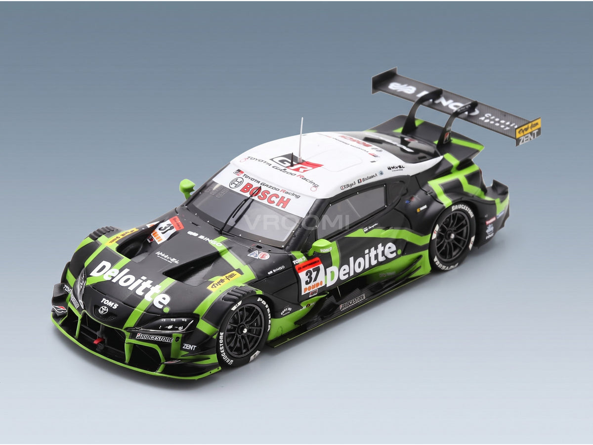 Toyota Supra GR Team TGR Deloitte Tom's No. 37 GT500 Ukyo Sasahara Giuliano Alesi Super GT 2025 Spark Model 1:43 scale model - front three-quarter view