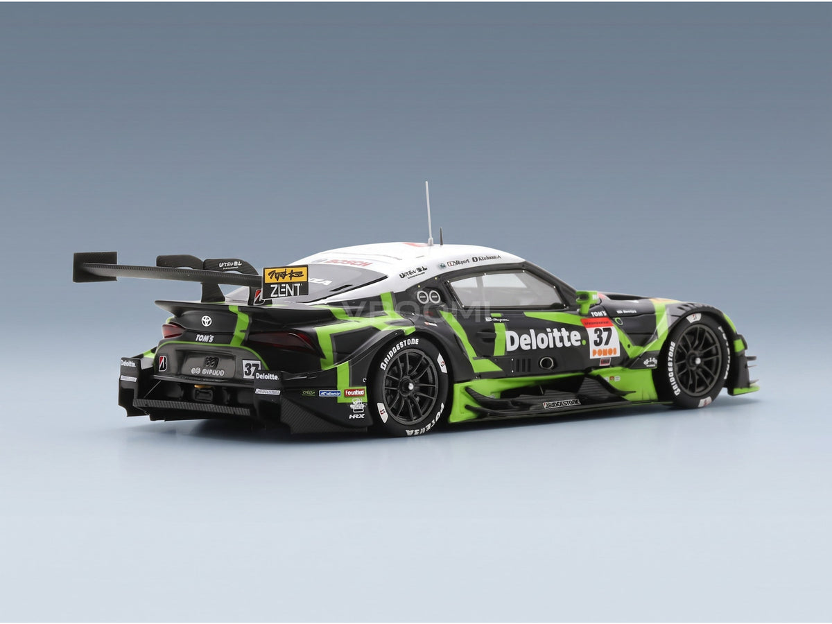 Toyota Supra GR Team TGR Deloitte Tom's No. 37 GT500 Ukyo Sasahara Giuliano Alesi Super GT 2025 Spark Model 1:43 scale model - rear three-quarter view