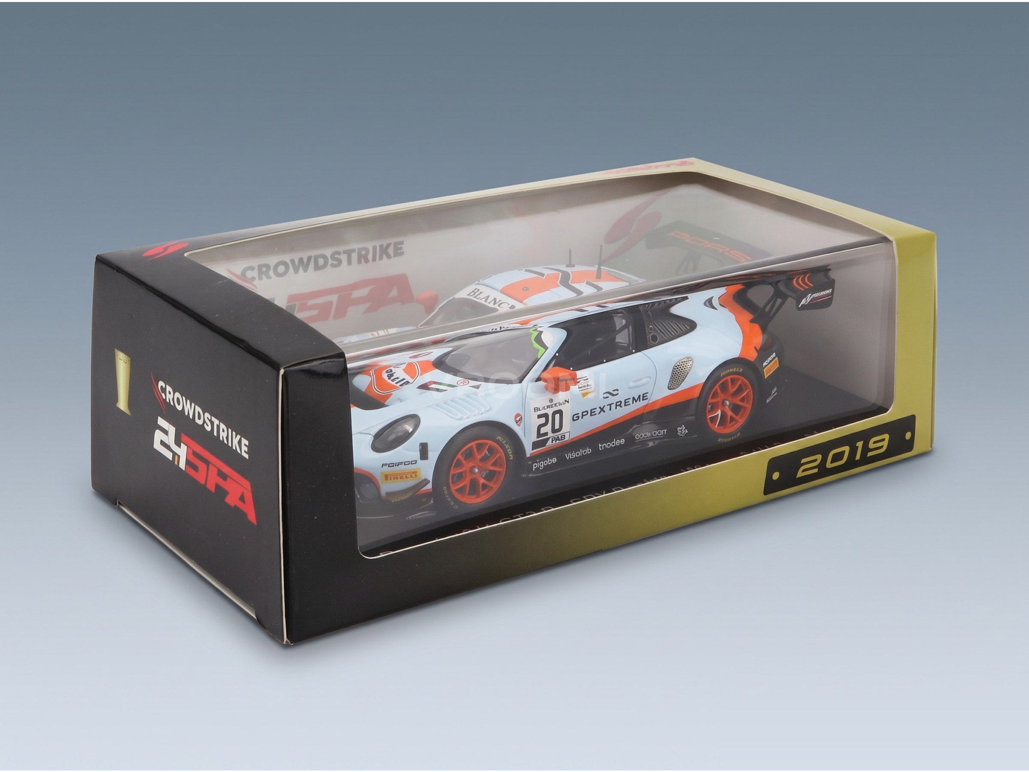 Porsche 911 991 GT3 R GPX Racing No. 20 Lietz Christensen Estre Winner 24h Spa 2019 Spark Model 1:43 scale model - original packaging