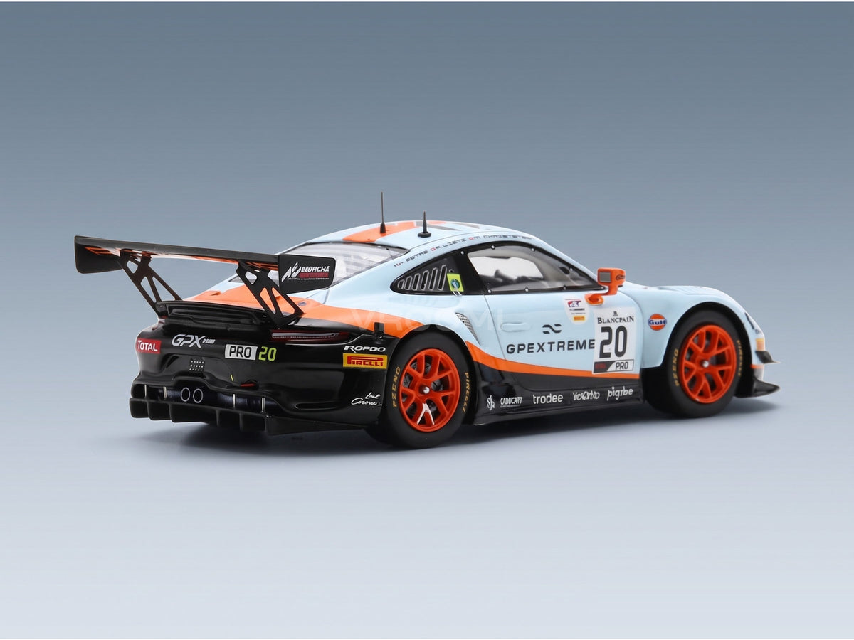 Porsche 911 991 GT3 R GPX Racing No. 20 Lietz Christensen Estre Winner 24h Spa 2019 Spark Model 1:43 scale model - rear three-quarter view