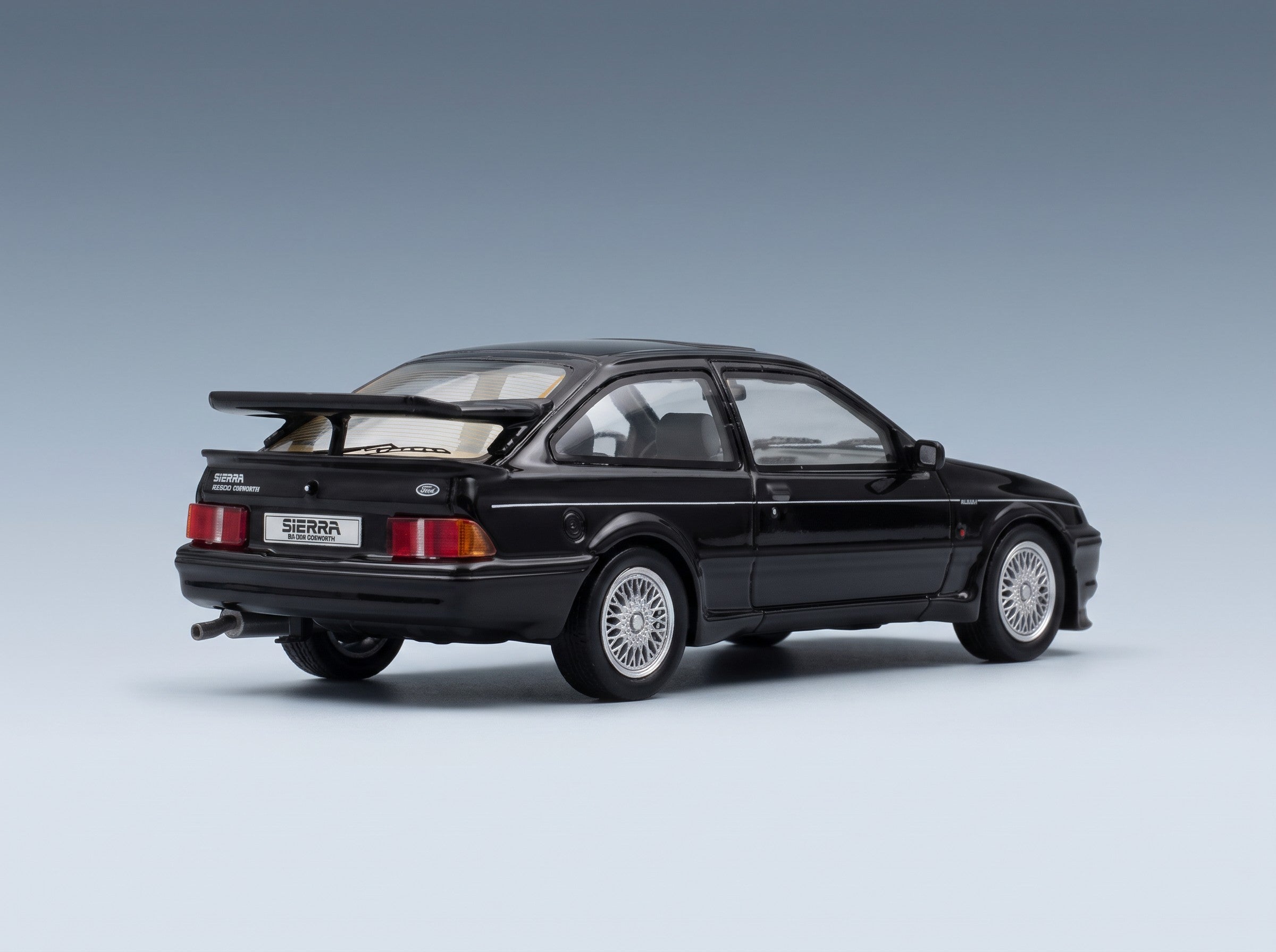 Ford Sierra Cosworth RS500 1987 Black Schuco 1:43 scale model - rear three-quarter view