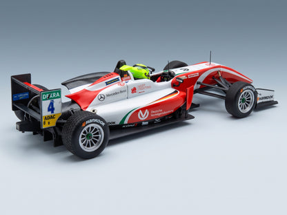 Dallara F3 F317 Mercedes Prema Theodore Racing No. 4 Mick Schumacher Formula 3 Champion 2018 Minichamps 1:43 scale model - front three-quarter view, top down