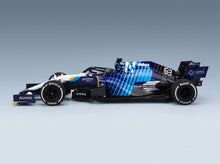 Williams FW43B Mercedes M12 EQ Power+ Williams Racing No. 63 George Russell Saudi Arabia GP 2021 Minichamps 1:43 scale model - front three-quarter view, top down