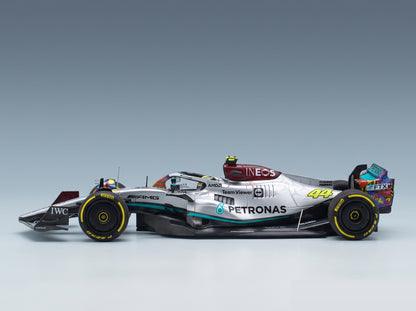 Mercedes W13E Mercedes-AMG Petronas F1 No. 44 Lewis Hamilton 6th Miami GP 2022 Minichamps 1:43 scale model - side view