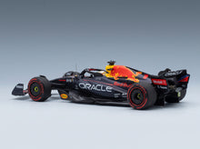 Red Bull RB18 Oracle Red Bull Racing No. 1 Max Verstappen Winner Hungarian GP World Champion 2022 Minichamps 1:43 scale model - front three-quarter view, top down