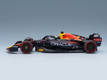 Red Bull RB18 Oracle Red Bull Racing No. 1 Max Verstappen Winner Hungarian GP World Champion 2022 Minichamps 1:43 scale model - side view