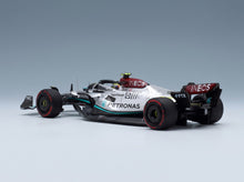 Mercedes F1 W13E Team Mercedes-AMG Petronas F1 No. 44 Lewis Hamilton 2nd Hungarian GP 2022 Minichamps 1:43 scale model - front three-quarter view, top down