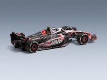Haas F1 VF-23 Moneygram Haas No. 27 Nico Hulkenberg Austin USA GP 2023 Minichamps 1:43 scale model - rear three-quarter view
