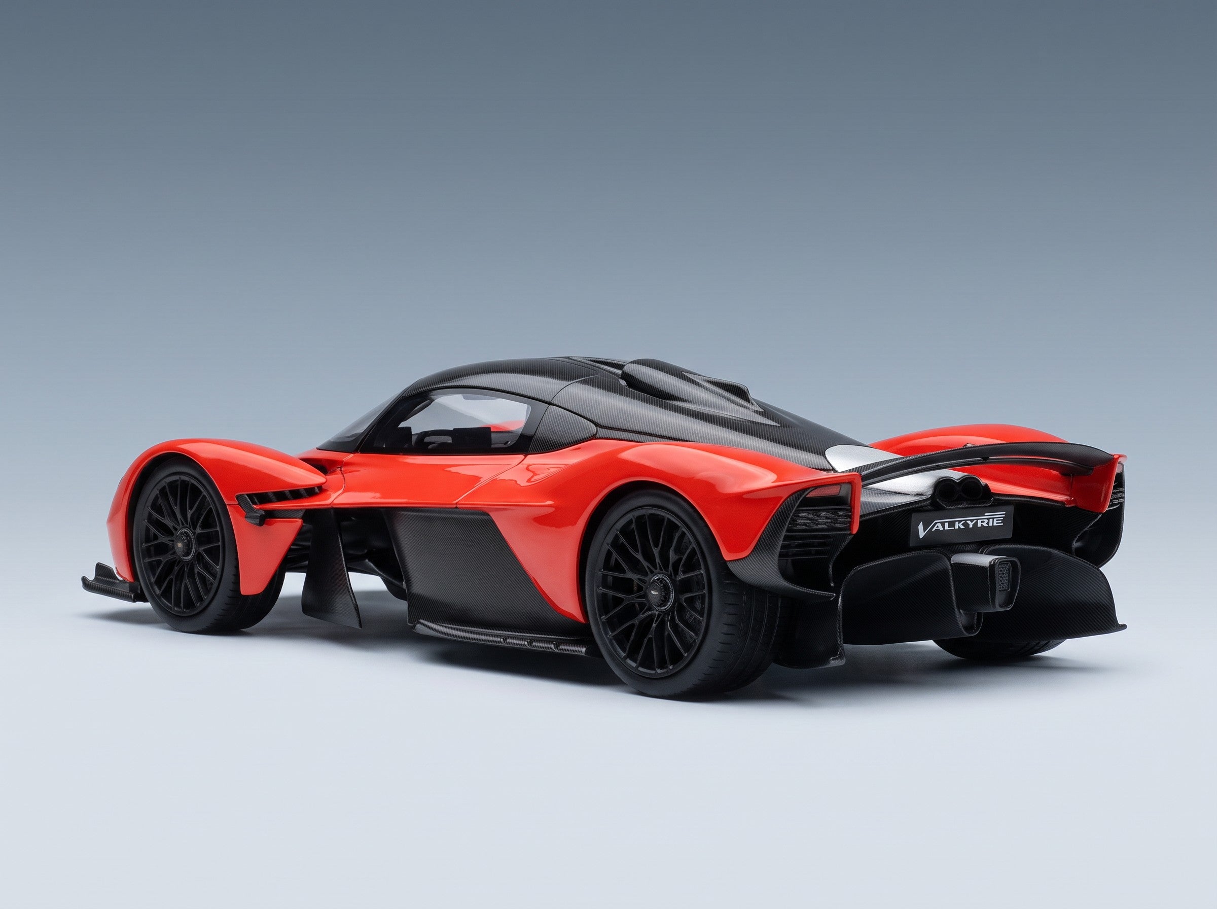 Aston Martin Valkyrie 2021 Cosmos Orange Schuco 1:18 scale model - rear three-quarter view