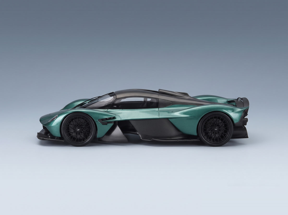 Aston Martin Valkyrie 2021 Green Schuco 1:18 scale model - side view