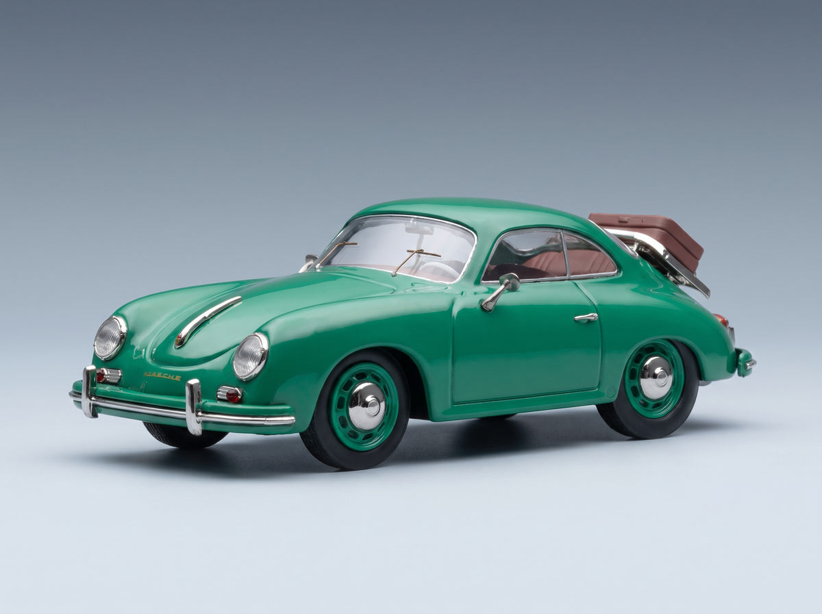 Porsche 356 Coupé 1952 Green Metallic Schuco 1:43 scale model - front three-quarter view