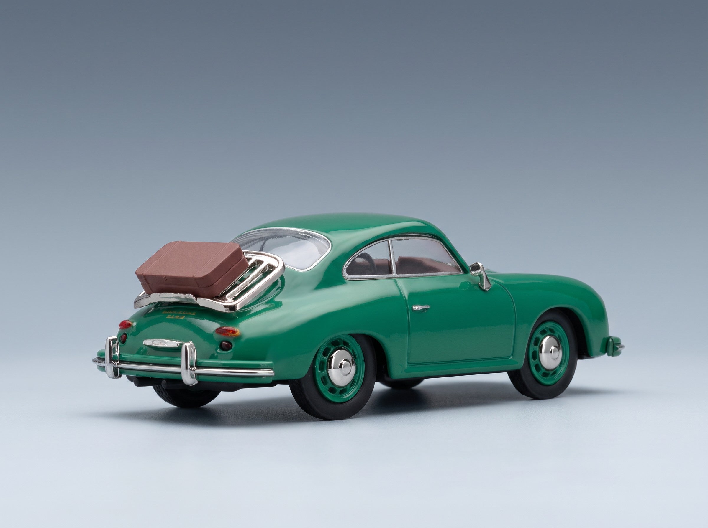 Porsche 356 Coupé 1952 Green Metallic Schuco 1:43 scale model - rear three-quarter view