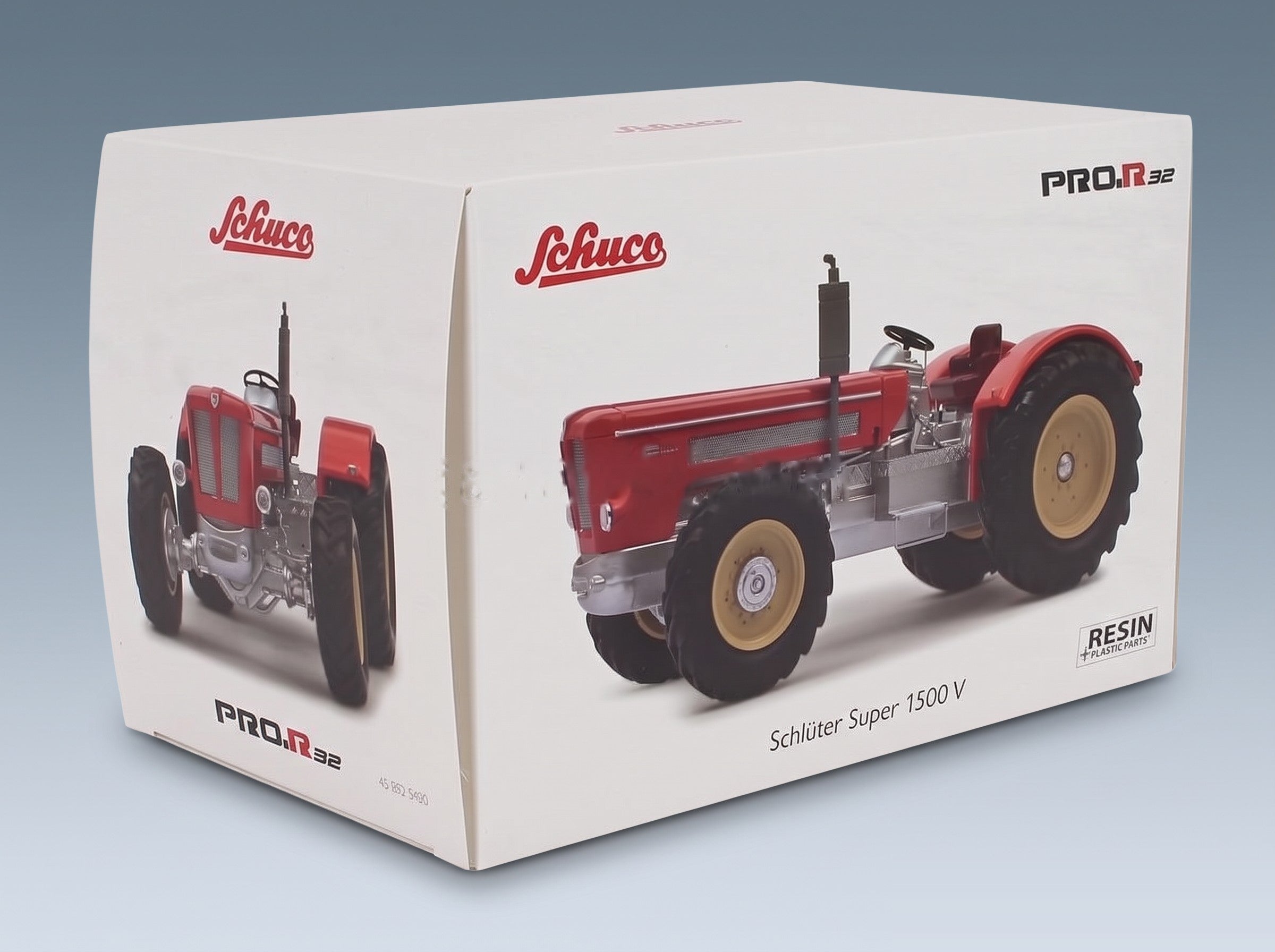 Schluter Super 1500V Tractor without Cab 1979 Red Silver Schuco 1:32 scale model - original packaging