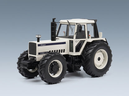 Lamborghini 1356DT Tractor 1987 White Black Schuco 1:32 scale model - front three-quarter view
