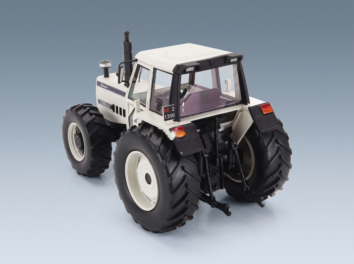 Lamborghini 1356DT Tractor 1987 White Black Schuco 1:32 scale model - rear three-quarter view
