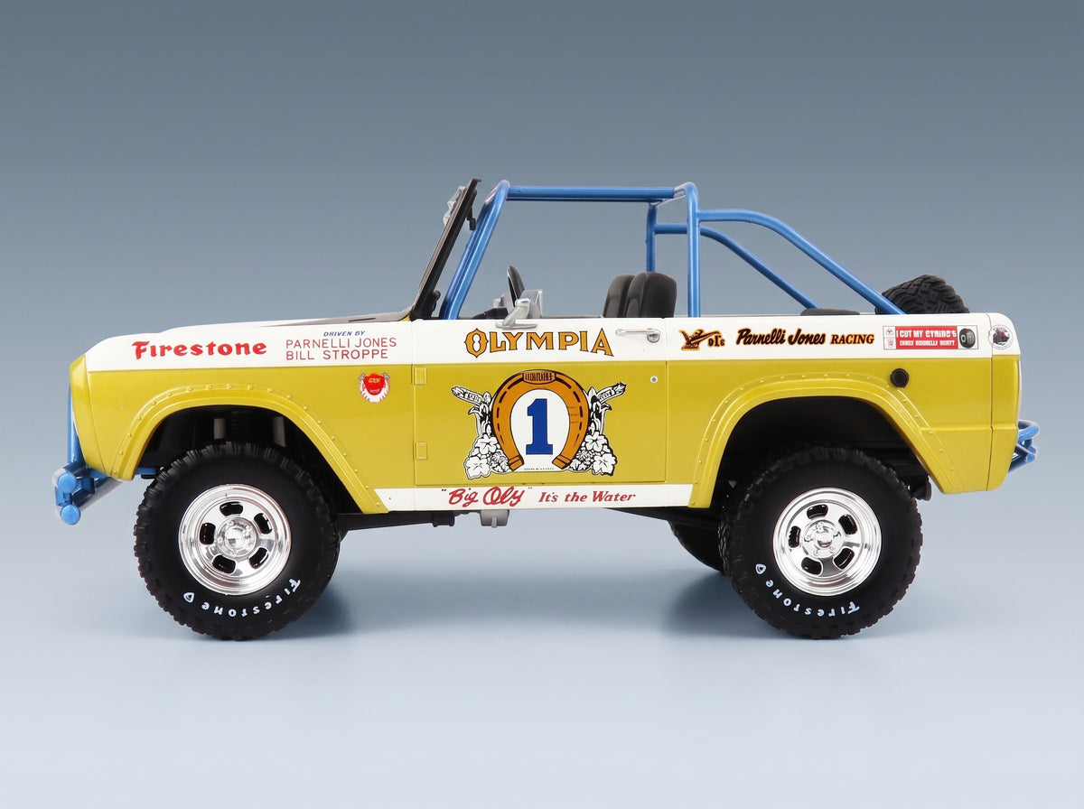 FORD USA - BRONCO N 1 BAJA 1970 - BIG OLY TRIBUTE EDITION - YELLOW MET BLACK scale model - side view
