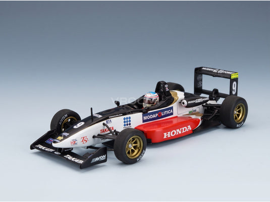 Dallara F3 F300 Mugen Honda No. 9 Takuma Sato Silverstone British GP 2000 Minichamps 1:43 scale model - front three-quarter view
