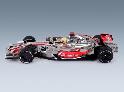 McLaren MP4/23 Vodafone McLaren Mercedes No. 22 Lewis Hamilton Brazilian GP World Champion 2008 Rain Tyres Minichamps 1:18 scale model - side view