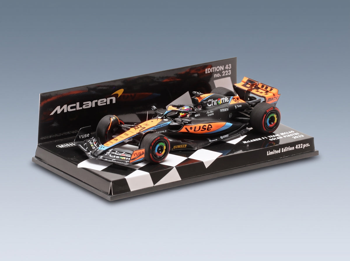 McLaren MCL60 Team McLaren No. 81 Oscar Piastri Bahrain GP 2023 Minichamps 1:43 scale model - original packaging