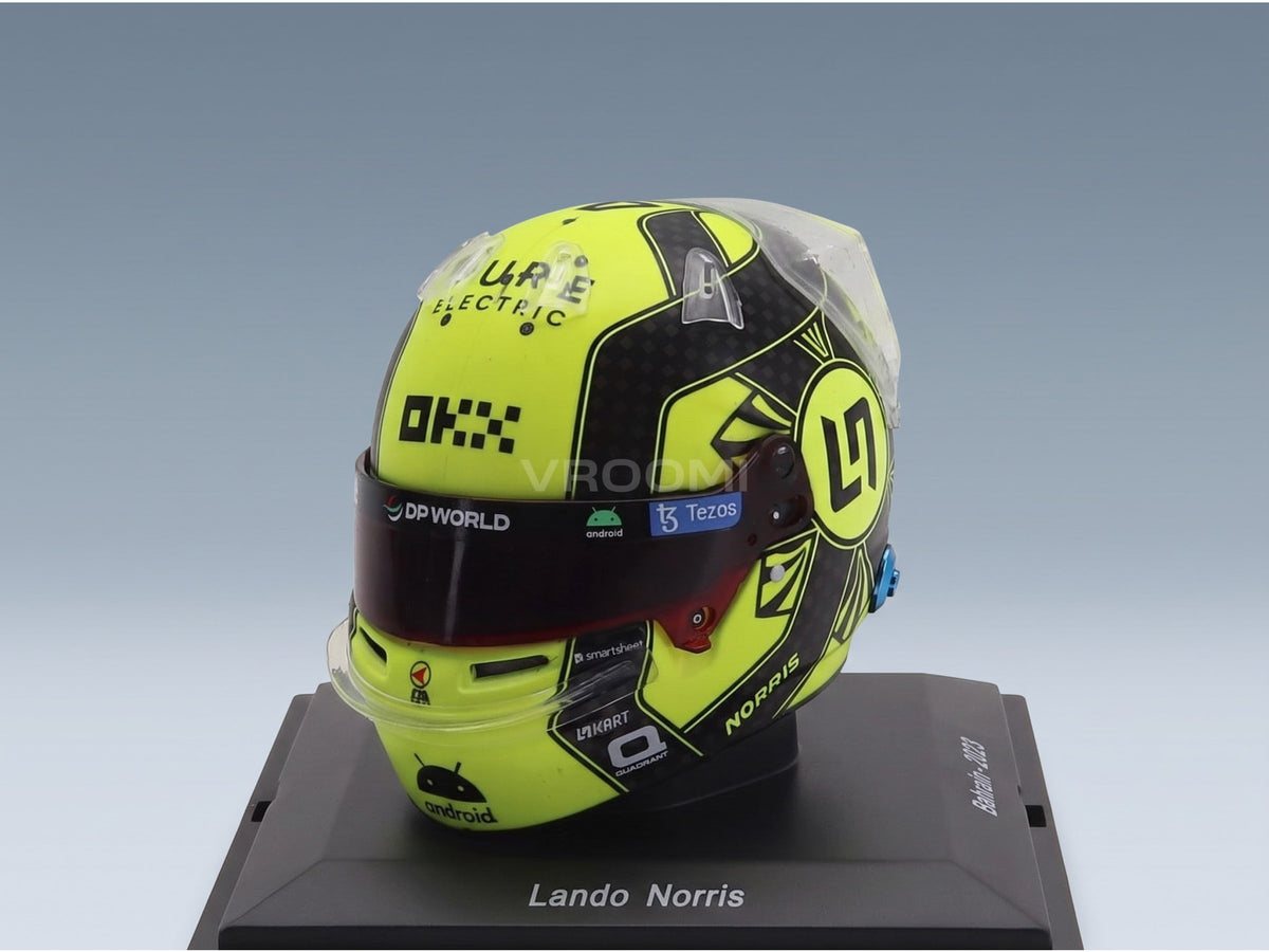 Bell Helmet McLaren MCL60 No. 4 Lando Norris Season 2023 Spark Model 1:5 scale helmet - front three-quarter view