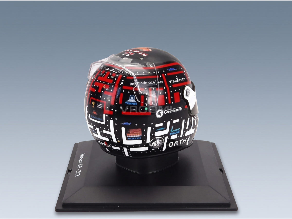 Stilo Helmet Alfa Romeo C43 Stake No. 77 Valtteri Bottas Monaco GP 2023 Spark Model 1:5 scale helmet - rear three-quarter view