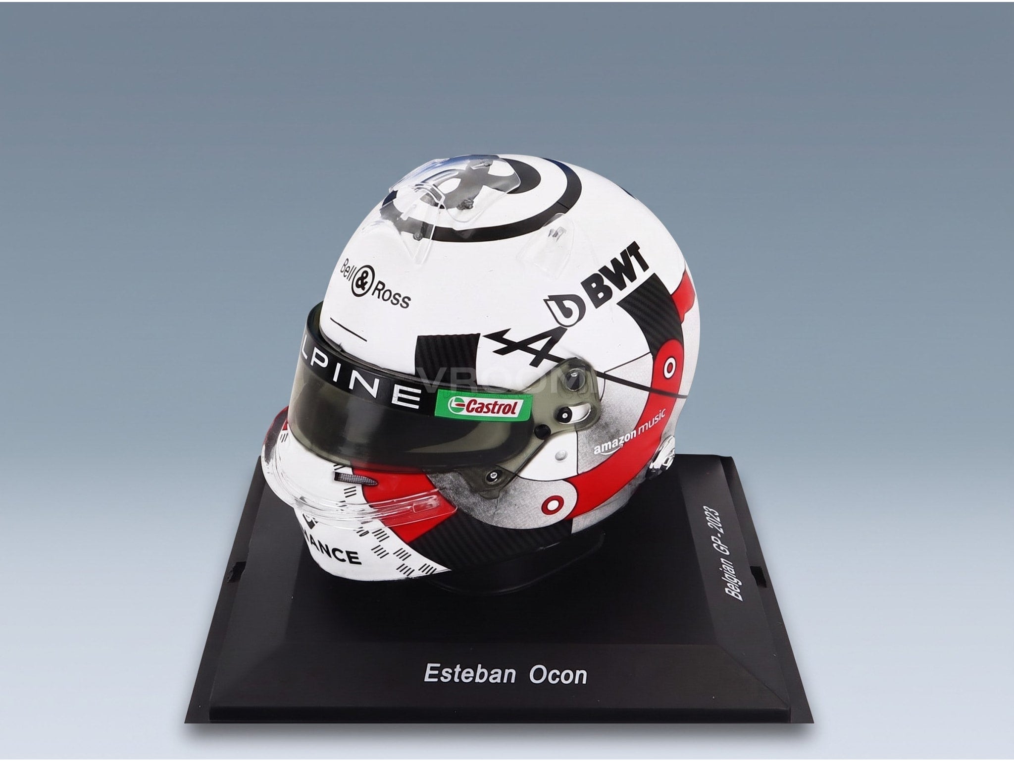 Bell Helmet Renault A523 BWT Alpine Team No. 31 Esteban Ocon Belgium GP 2023 Spark Model 1:5 scale helmet - front three-quarter view