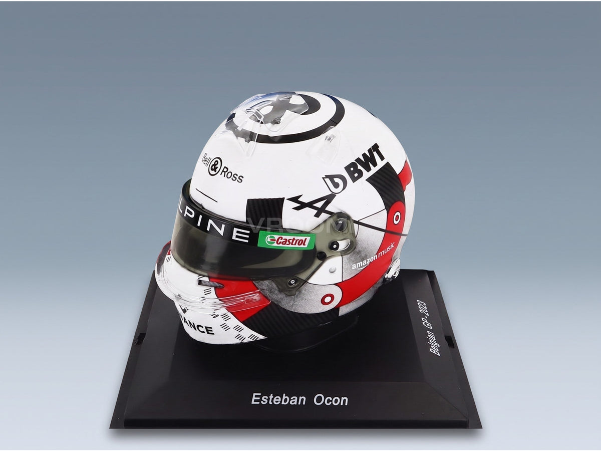 Bell Helmet Renault A523 BWT Alpine Team No. 31 Esteban Ocon Belgium GP 2023 Spark Model 1:5 scale helmet - front three-quarter view