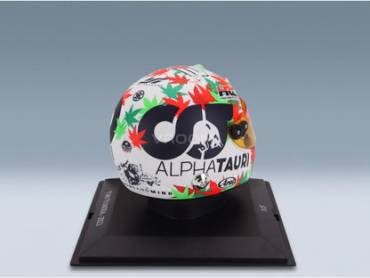 Arai Helmet AlphaTauri AT04 No. 22 Yuki Tsunoda Italian GP Monza 2023 Spark Model 1:5 scale helmet - rear three-quarter view