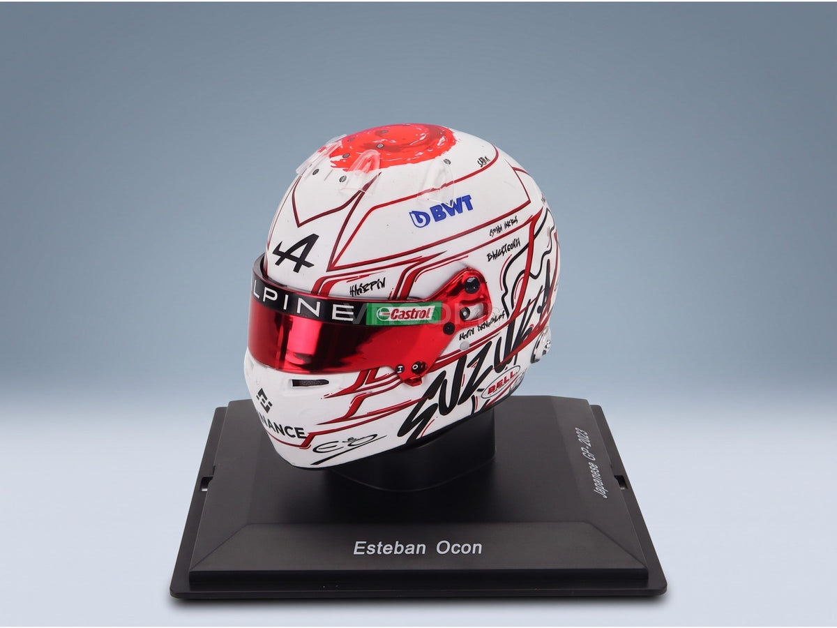 Bell Helmet Renault A523 BWT Alpine Team No. 31 Esteban Ocon Japan GP 2023 Spark Model 1:5 scale helmet - front three-quarter view